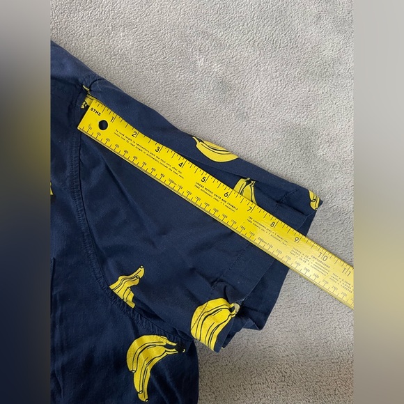 Goodfellow Shirt Mens XL Blue Banana Print Hawaiian Button Up Short Sleeve Rayon - Picture 7 of 10